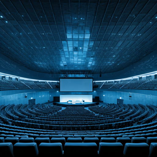 Conference venue prepared for an international governance summit